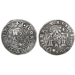Mexico City, Mexico, 2 reales, Charles-Joanna, "Early Series," assayer R (Rincon) at bottom between