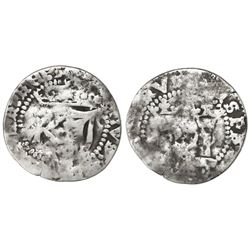 Mexico City, Mexico, 1/2 real, Charles-Joanna, "Early Series," assayer R (Gothic), very rare.
