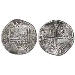 Mexico City, Mexico, cob 8 reales, Philip II, assayer F.