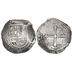 Mexico City, Mexico, cob 8 reales, Philip III, assayer F.