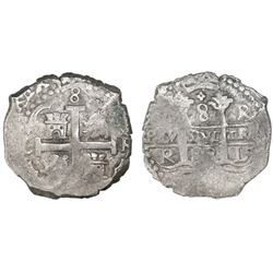 Lima, Peru, cob 8 reales, 1688R.