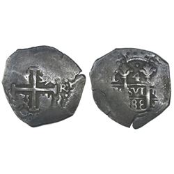 Lima, Peru, cob 4 reales, 1688R.
