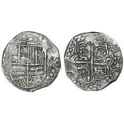 Potosi, Bolivia, cob 8 reales, Philip III, assayer T (ca. 1620).