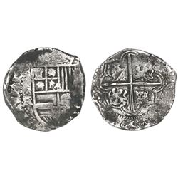 Potosi, Bolivia, cob 8 reales, Philip IV, assayer FR (ca. 1640).