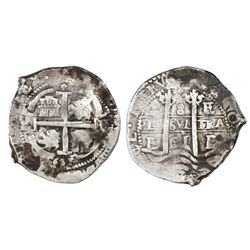 Potosi, Bolivia, cob 8 reales, 1661E.
