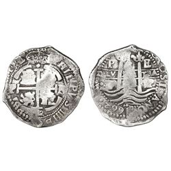 Potosi, Bolivia, cob 8 reales, 1662E.