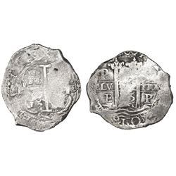Potosi, Bolivia, cob 8 reales, 1675E.