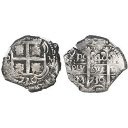 Potosi, Bolivia, cob 4 reales, 1730M, NGC VF 35.