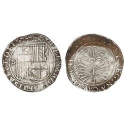 Seville, Spain, 4 reales, Ferdinand-Isabel, mintmark S to left, no assayer.