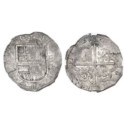Seville, Spain, cob 4 reales, 1614V, NGC AU 58.