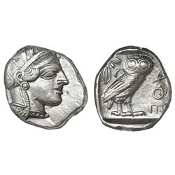 Attica, Athens, AR tetradrachm, "owl," 440-404 BC, NGC Choice XF, strike 4/5 surface 4/5.