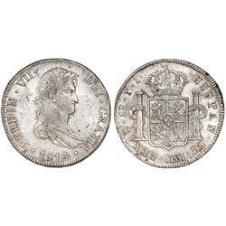 Potosi, Bolivia, bust 8 reales, Ferdinand VII, 1814PJ.