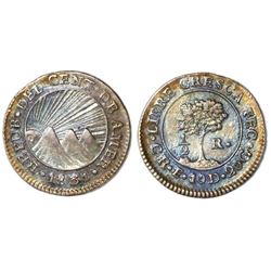 Costa Rica (Central American Republic), 1/2 real, 1831E, PCGS AU55, finest and only specimen in PCGS