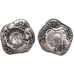 Costa Rica, 2 reales, 1846JB counterstamp (Type V) on a Potosi, Bolivia, cob 2 reales, 1700F.