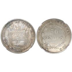 Costa Rica, 50 centavos, 1890GW, NGC VF 35, ex-Richard Stuart (stated on label).