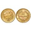 Image 1 : Costa Rica, brass 10 centavos, 1919GCR, PCGS genuine / lacquer - UNC detail.