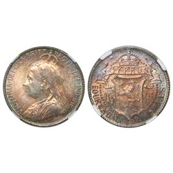 Cyprus, 4-1/2 piastres, Victoria, 1901, NGC UNC Details / surface hairlines, ex-Remick (stated on la
