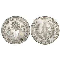 Quito, Ecuador, 4 reales, 1842MV.