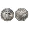 Image 1 : El Salvador, 2 reales, volcano / 1839 countermark (Type III, variety with 3 over retrograde 3) on a 