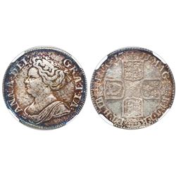Great Britain (London, England), shilling, Anne, 1711, fourth bust, NGC AU 50.
