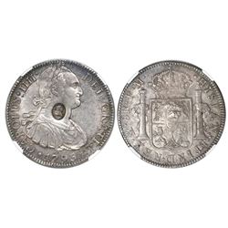 Great Britain, 1 dollar, oval George III countermark (1797-99) on a Mexico City, Mexico, bust 8 real