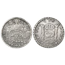 Guatemala, pillar 8 reales, Charles III, 1768P.