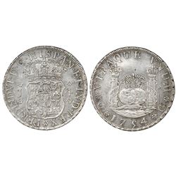 Guatemala, pillar 4 reales, Ferdinand VI, 1754J, Spanish 5.