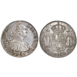 Guatemala, bust 8 reales, Charles IV, 1804M.