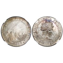 Guatemala (Central American Republic), 8 reales, 1846/2AE/MA, CREZCA/CRESCA, NGC MS 63.