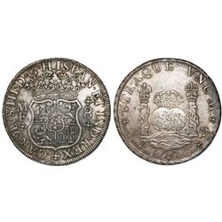 Mexico City, Mexico, pillar 8 reales, Charles III, 1770MF, with chopmark as from circulation in Asia