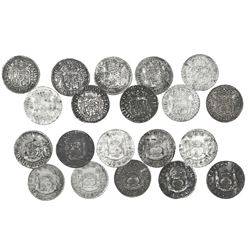 Lot of ten Mexico City, Mexico, pillar 2 reales, Philip V, various dates, from burials in China.