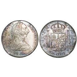 Mexico City, Mexico, bust 8 reales, Charles IV transitional (bust of Charles III, ordinal IV), 1790F