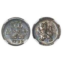 Mexico City, Mexico, 1/4 real, Charles IV, 1799/8, NGC MS 61.