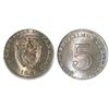 Image 1 : Panama, copper-nickel 5 centesimos, 1962, struck on a Great Britain sixpence planchet, ANACS MS 65, 