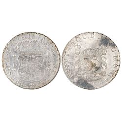Lima, Peru, pillar 8 reales, Ferdinand VI, 1754JD.