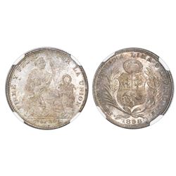 Lima, Peru, 1/5 sol, 1898JF, NGC MS 64.