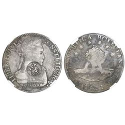 Philippines (under Spain), 8 reales, Isabel II, crowned  Y.II.  countermark (1834-7) on a Potosi, Bo