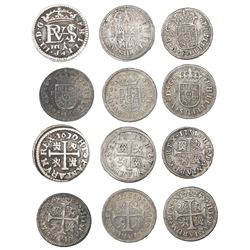 Lot of six Spanish milled 1/2R: Segovia, 1620/14, assayer cross-topped A; Cuenca, 1719JJ; Madrid, 17