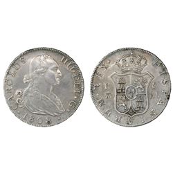 Madrid, Spain, bust 8 reales, Charles IV, 1808AI.