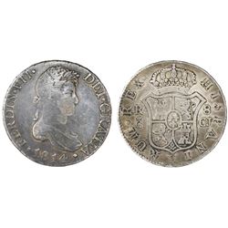 Cadiz, Spain, bust 8 reales, Ferdinand VII, 1814CJ.