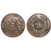 Image 1 : Uruguay, copper 20 centesimos, 1840.