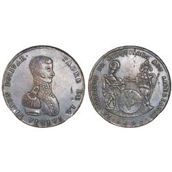 Chuquisaca (Sucre), Bolivia, large copper medal, 1825, Bolivar.