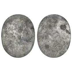 London, England, silvered lead oval portrait medal, James I, ca. 1616, by Simon van de Passe, very r
