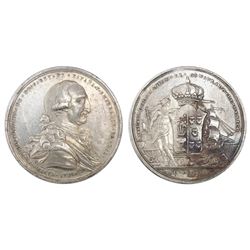Mexico City, Mexico (Consulate), silver proclamation medal, Charles IV, 1789.