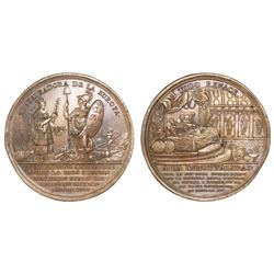 Mexico City, Mexico, large bronze medal, 1808, establishment of the Supreme Central Junta.