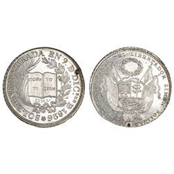 Lima, Peru, silver medal, 1826, lifetime presidency of Bolivar and invocation of Constitution, coin