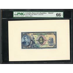 Bogota, Colombia, Banco de la Republica, 1 peso oro front and back proof, ND (1929-54), PMG Gem UNC