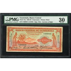 Guatemala, Banco Central, 2 quetzales, 4-2-1942, serial C489925 / 1141056, PMG VF 30.