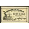 Image 1 : Paraguay, Direccion del Tesoro, 1,000 pesos oro sellado vale, 2-6-1925, series A, serial 1036.