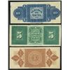 Image 2 : Lot of three Tacna, Peru, Banco de Tacna remainder notes, ca. 1872: 10, 5, and 1 soles.